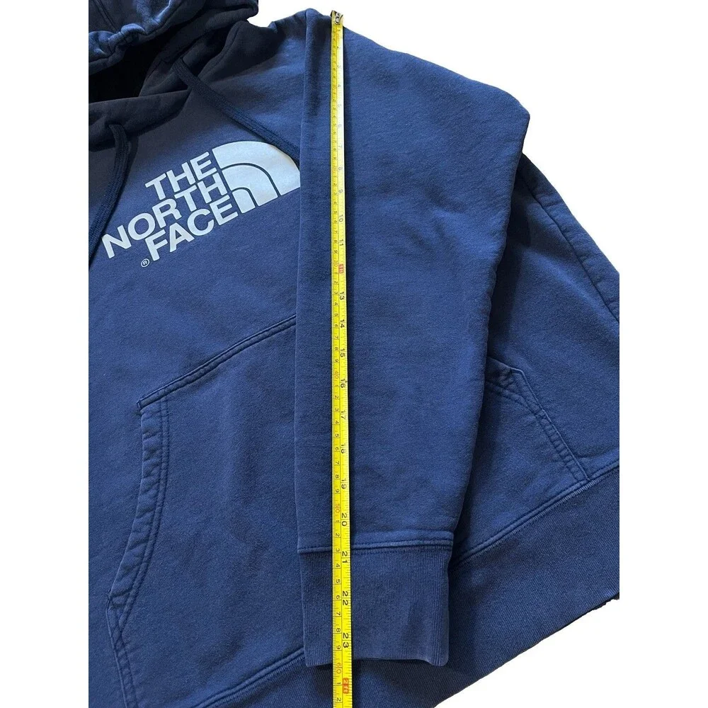 The North Face Hoodie Men Large Navy Blue Fleece Half Dome Pullover Sweatshirt